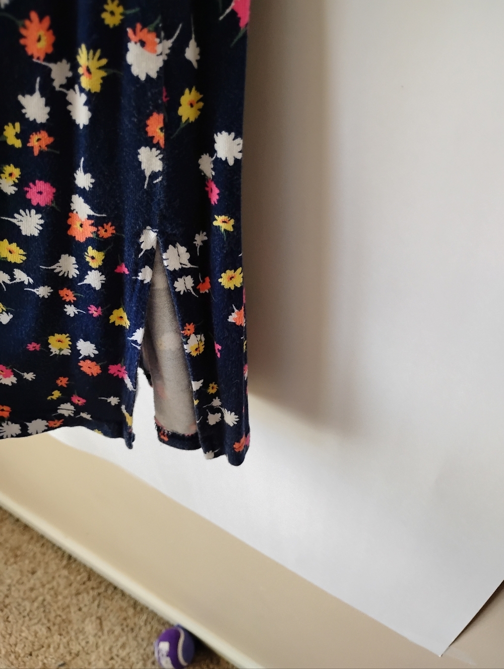 St. John's Bay Navy Maxi Skirt with Pink Yellow White Floral Print - Picture 5 of 7